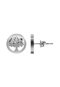 Adelia's - Edelstahl Schmuckset Lebensbaum mit Ohrringe + Halskette + Anhänger silberfarben - silber