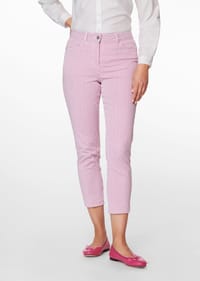 MADELEINE - Fein gestreifte Jeans - weiß / granat