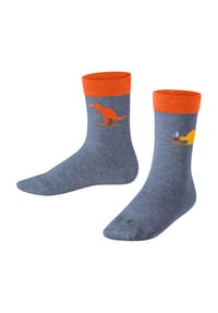 FALKE - Dinosaurs Socken, Rippbündchen, weich, für Kinder - 3223 LT. HEATHER