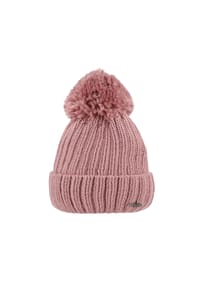 CAPO - Strickmütze, gerippt Pompon, Fleecestreifen - alpaca