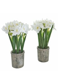LOBERON - Deko-Blume 2er Set Soralen grün/weiß - grün/weiß