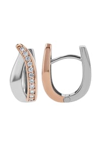 Adelia's - Damen 925 Silber Ohrringe Creolen silberfarben mit funkelnden Zirkonia - silber