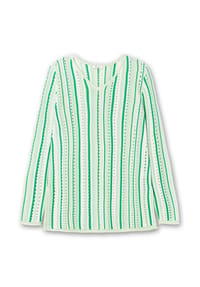 sheego - Ajourpullover - grün-offwhite