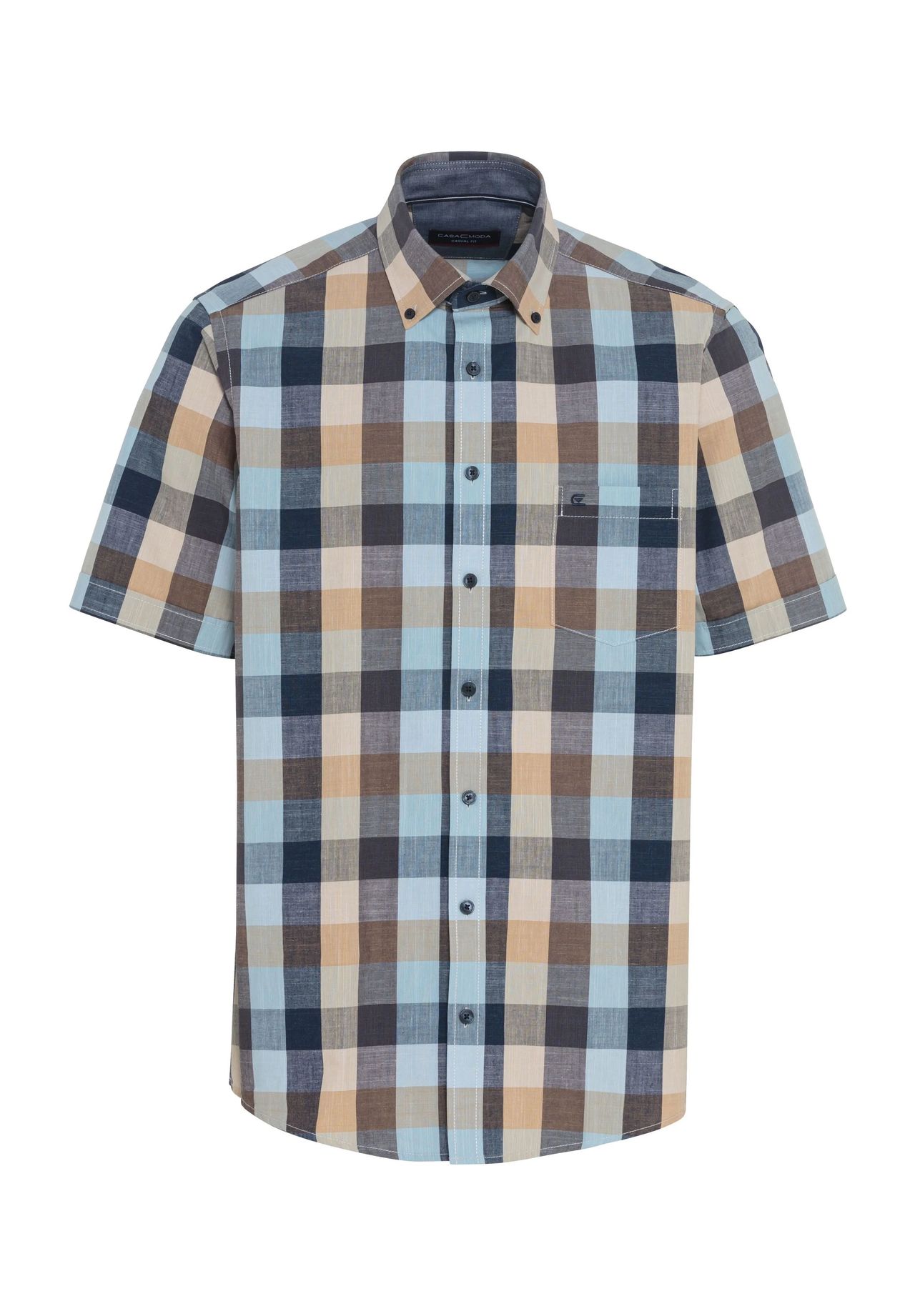 CASAMODA Freizeithemd, Comfort Fit, Halbarm, Button-down-Kragen 