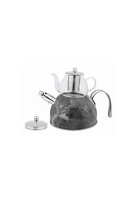 COFI - Teekocher 3 Liter + 600ml Teekanne  18/10 Edelstahl - Schwarz OneSize