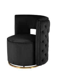Kayoom - Sessel Drehsessel Beverly 125 - schwarz - gold – Eiche - schwarz - gold