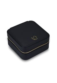 GLANZSTÜCKE MÜNCHEN - Schmuck-Reisetäschchen Kunstleder schwarz 115x115x58 mm - schwarz