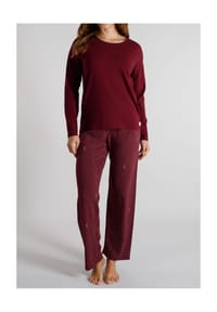 TOM TAILOR - Schlafanzug, Rundhalsausschnitt, für Damen - 423 ROT-MITTEL
