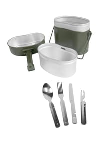 normani® - BW Camping Geschirr-Set Kochgeschirr und BW-Besteck - Oliv