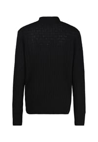 LERROS - Cable-Strickpullover mit Turtleneck - BLACK