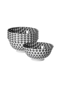 Ritzenhoff & Breker Müslischalen Takeo Circles ø 15,5 cm 6er Set schwarz-weiß - TAKEO - schwarz-weiß