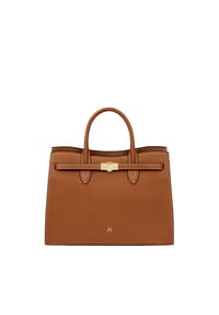 AIGNER FARAH - Henkeltasche, Leder, Standfüße, für Damen - 035 COGNAC BROWN