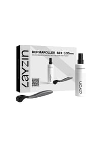 LAYZIN - Dermaroller-Set 0,35 mm mit Reinigungsspray für die Augenpflege - 