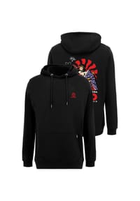 OLDSKULL - Hoodie Asian Neon Djane Logo Graphic Traditionelles fernöstliches Motiv - Black