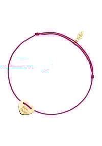Leaf - Damen Armband, 925er Silber/Textil - PINK/GOLD