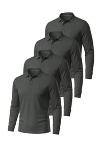 normani® - 4er Set Herren Langarm Poloshirt Lyroe - Anthrazit