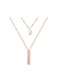VALERO PEARLS - Damen Kette aus Edelstahl in Roségold mit Süßwasser-Zuchtperle - roségold