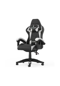 Rattantree - Gaming Stuhl mit ergonomischem Design, verstellbarer Rückenlehne und Kopfstütze, Schwarz und Weiß - blau