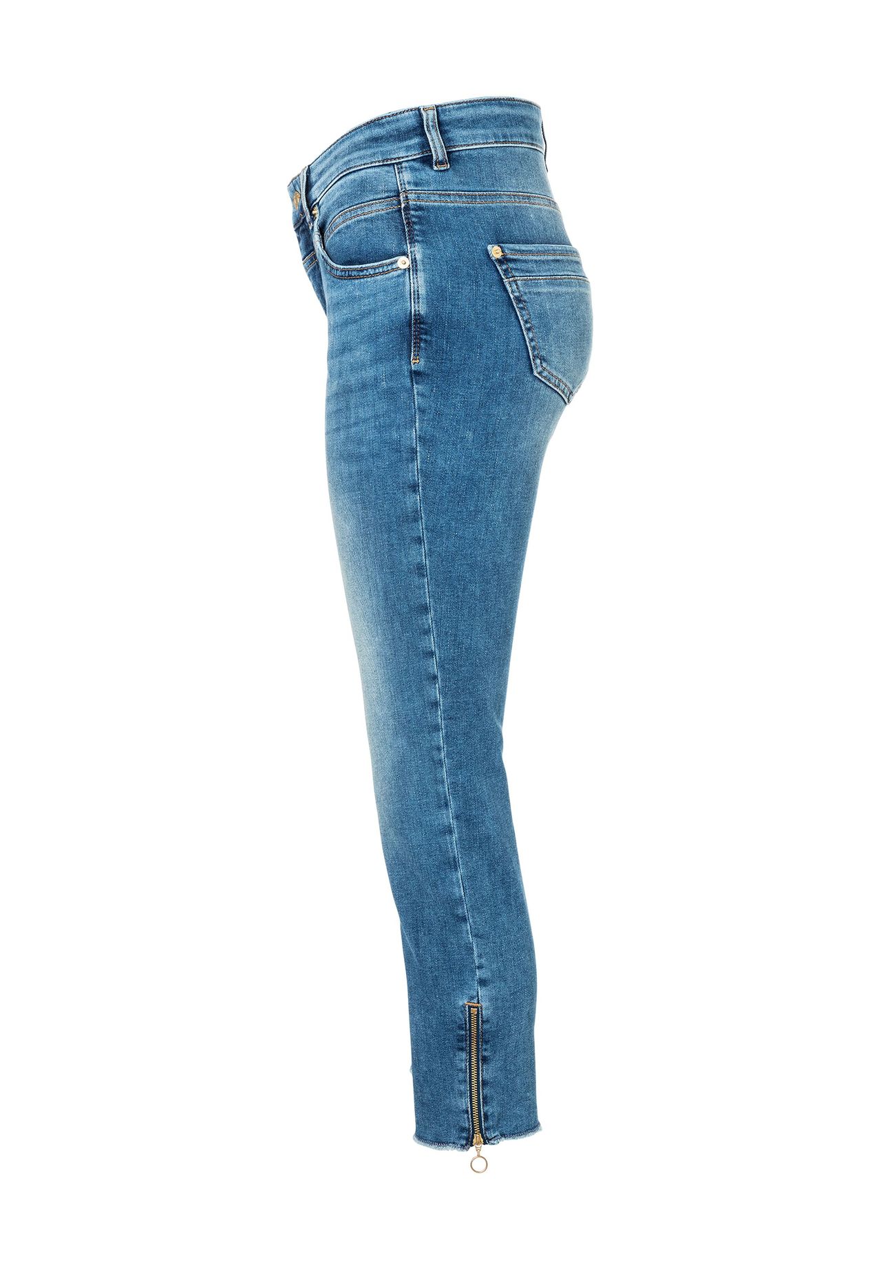 MAC Rich Jeans, knöchellang, Slim-Fit, Fransen-Details, für Damen 