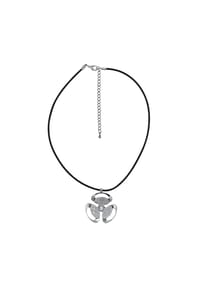 Steuer Modeschmuck - Anhänger mit Kette Metall 1 Glasstein - Schwarz