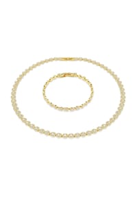 SWAROVSKI UNA - Damen Schmuckset "Angelic", Halskette und Armband - GOLD
