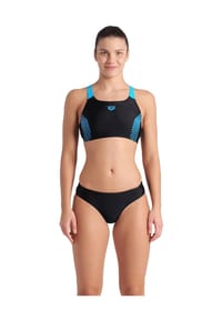 arena - Bikini, Bustier-Top, Breite Träger, für Damen - 580 BLACK-TURQUOIS