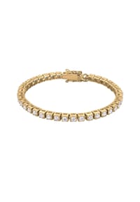 KUZZOÍ - Armband Tennisarmband Zirkonia Weiß 925 Sterling Silber - Gold