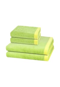 Cawö 2 X Handtuch 2 X Duschtuch im Set Lifestyle Splash - Lifestyle Splash - Capri / pistazie