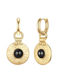 YOKOAMii - Damen Ohrringe aus Metall-Legierung in Gelbgold mit Achat - gelbgold