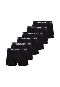 Lyle & Scott - Herren Boxershorts, 6er Pack - Barclay Core Trunks, Baumwoll-Stretch - Schwarz