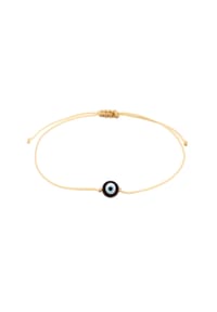 KUZZOÍ - Armband Nylon Textilarmband Evil Eye Glas Bead - Beige