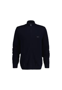 GANT - Herren Pique-Strickjacke - COTTON PIQUE ZIP CARDIGAN, Reißverschluss, Baumwolle - Blau