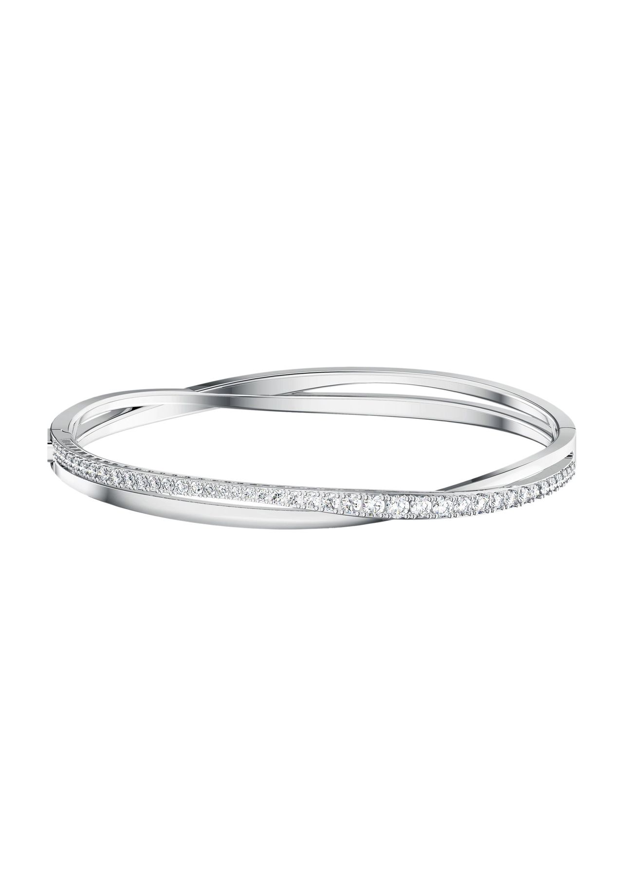 Swarovski Hyperbola Armreif, Rundschliff, Rhodiniert Weiß Mittel - Bild 6
