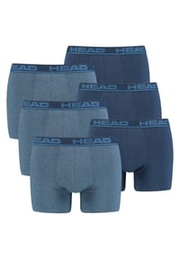 HEAD® - Herren Boxershort, 6er Pack - Basic, Baumwoll Stretch, einfarbig - Anthrazit/Gelb