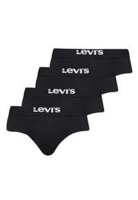 Levi's® - Herren Boxer-Shorts, 4er Pack - Logo Boxer Brief, Cotton Stretch - Schwarz