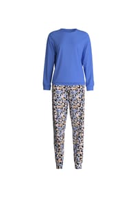 CALIDA - Damen Bündchen-Pyjama Flower Dreams - deep cobalt