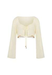 MODA MINX - Top mit tollen Anhängern - Coconut