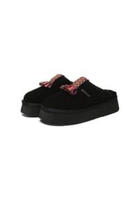 EVERAU® - Damen Lammfell-Hausschuhe – Caspian - BLACK
