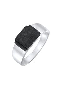 KUZZOÍ - Ring Herren Siegelring Oxidiert 925 Silber - Gold
