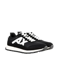ARMANI EXCHANGE - Herren Sneaker – Microsuede, Mesh, Retro, Logo - Dunkelblau/Weiß