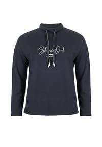ROADSIGN® australia - Damen Langarmshirt Embroidery stilvoller Look mit Glitzerstickerei für moderne Looks - anthrazit