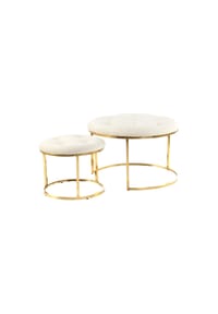 Kayoom - Hocker Becky 825 2er-Set - elfenbein - gold