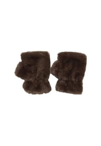 MANGUUN - Fingerlose Handschuhe, Kunstfell, für Damen - NEU DK BROWN