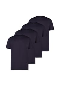 LERROS - T-Shirt 4er Pack Basic - Dunkelblau / weiß