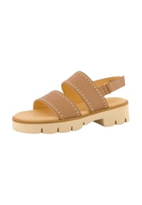paul green - Glattleder Sandalen - Mittelbraun