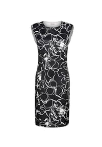 Alba Moda - Jerseykleid in floralem Dessin - schwarz