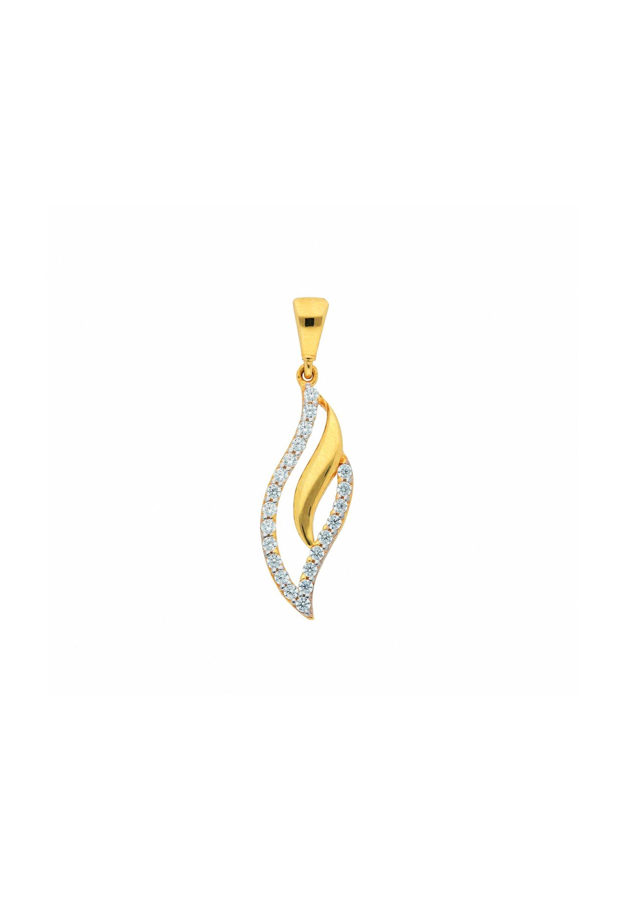 Damen Accessoires Adelias 333 Gold Anhänger mit Zirkonia im Set mit vergoldeter 925 Silber Halskette