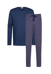 mey - Schlafanzug Tie Minimal - Dunkelblau