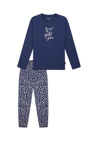 SCHIESSER - Teens Nightwear Schlafanzug, Baumwolle, für Kinder - 816 JEANSBLAU