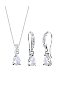 elli. - Schmuckset Tropfen Zirkonia 925 Sterling Silber - Weiß